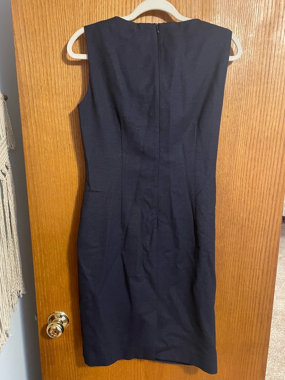 Vintage Max Mara Charcoal Sleeveless Midi Dress Wool and Silk Sz 12 - Picture 3 of 7